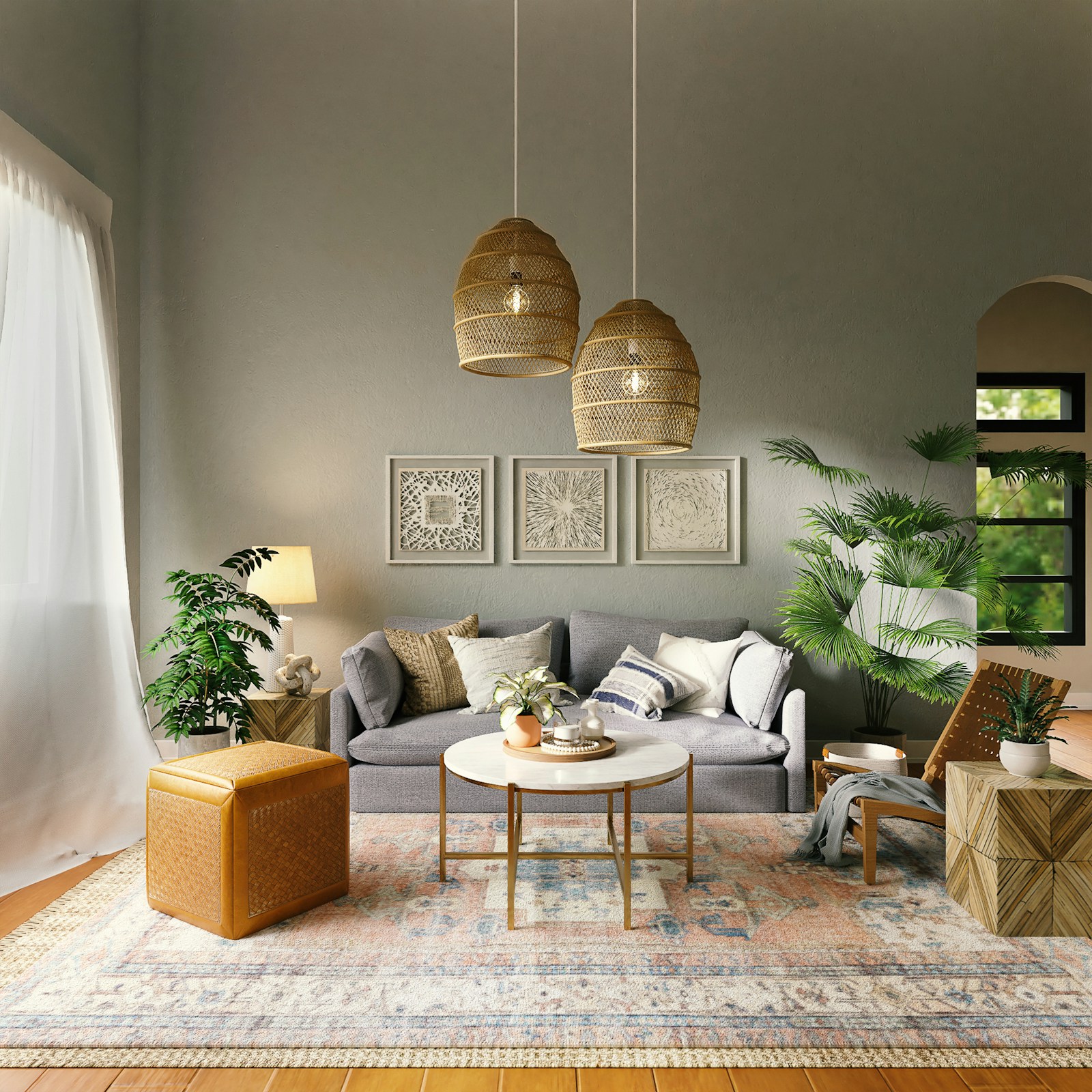 Fresh and airy sitting room with coastal details